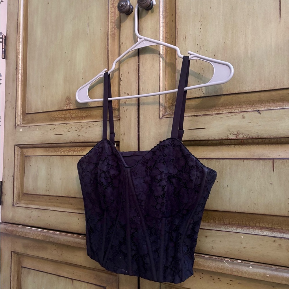 Express Black Lace Bustier Top